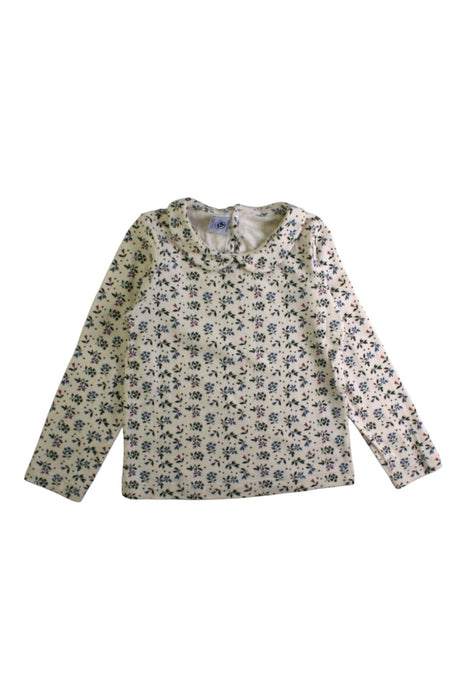 A White Long Sleeve Tops from Petit Bateau in size 4T for girl. (Front View)