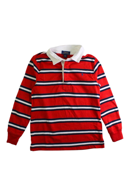 A Red Long Sleeve Polos from Polo Ralph Lauren in size 6T for boy. (Front View)