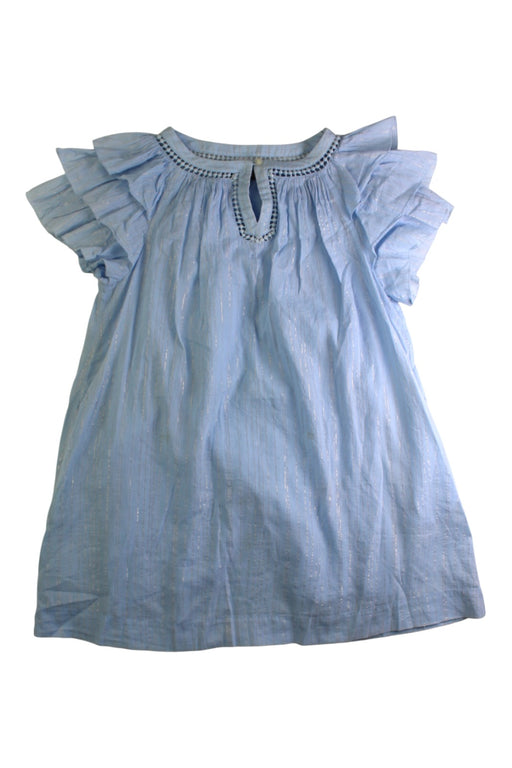 A Blue Short Sleeve Dresses from Velveteen in size 8Y for girl. (Front View)