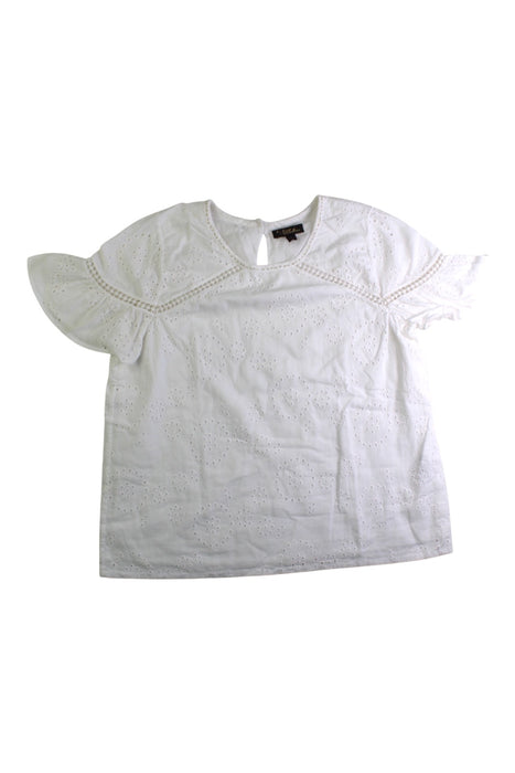 A White Short Sleeve Tops from Velveteen in size 10Y for girl. (Front View)