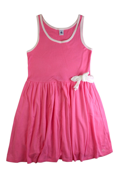 A Pink Sleeveless Dresses from Petit Bateau in size 10Y for girl. (Front View)