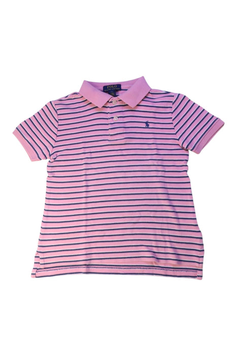 A Pink Short Sleeve Polos from Polo Ralph Lauren in size 7Y for boy. (Front View)