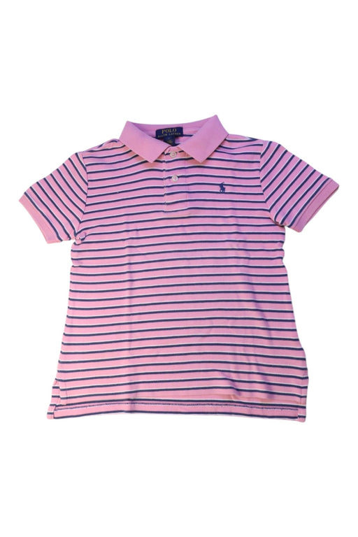 A Pink Short Sleeve Polos from Polo Ralph Lauren in size 7Y for boy. (Front View)