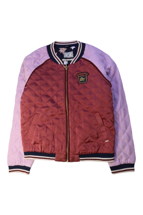 A Burgundy Puffer/Quilted Jackets from Scotch & Soda in size 10Y for girl. (Front View)
