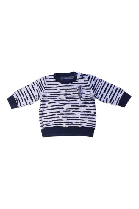 A Blue Crewneck Sweatshirts from Petit Bateau in size 3-6M for boy. (Front View)