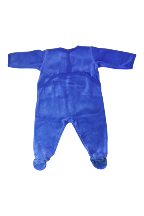 A Blue Onesies from Petit Bateau in size 3-6M for boy. (Back View)