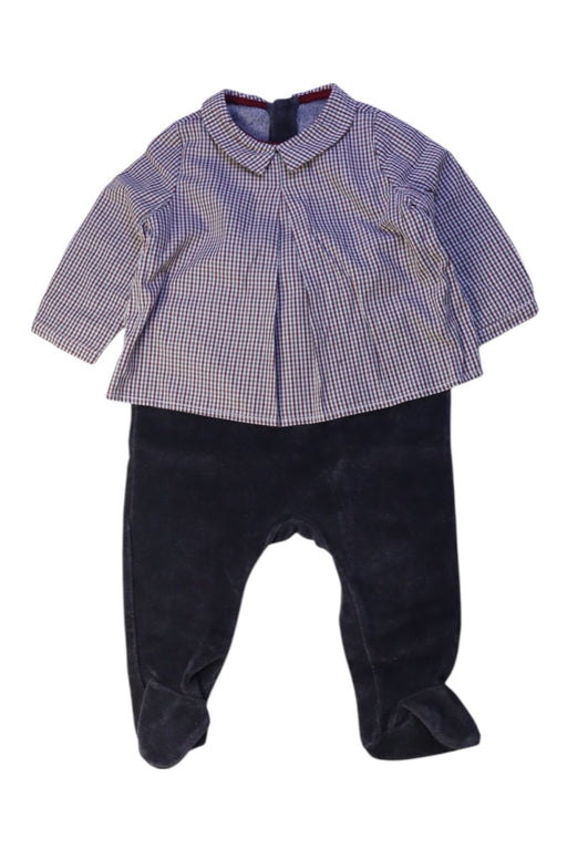 A Navy Long Sleeve Jumpsuits from Natalys in size 3-6M for boy. (Front View)