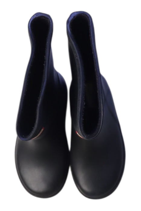 A Black Rain Boots from Hunter in size 3T for boy. (Back View)