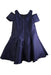 A Navy Sleeveless Dresses from Zoe Ltd in size 10Y for girl. (Back View)