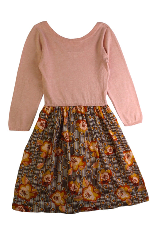 A Peach Long Sleeve Dresses from Excuse My French in size 4T for girl. (Front View)
