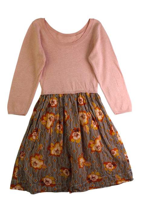 A Peach Long Sleeve Dresses from Excuse My French in size 4T for girl. (Back View)