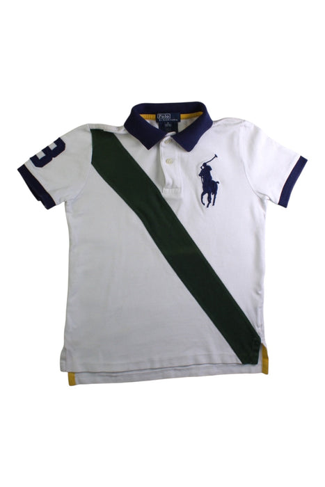 A White Short Sleeve Polos from Polo Ralph Lauren in size 6T for boy. (Front View)