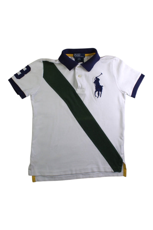 A White Short Sleeve Polos from Polo Ralph Lauren in size 6T for boy. (Front View)
