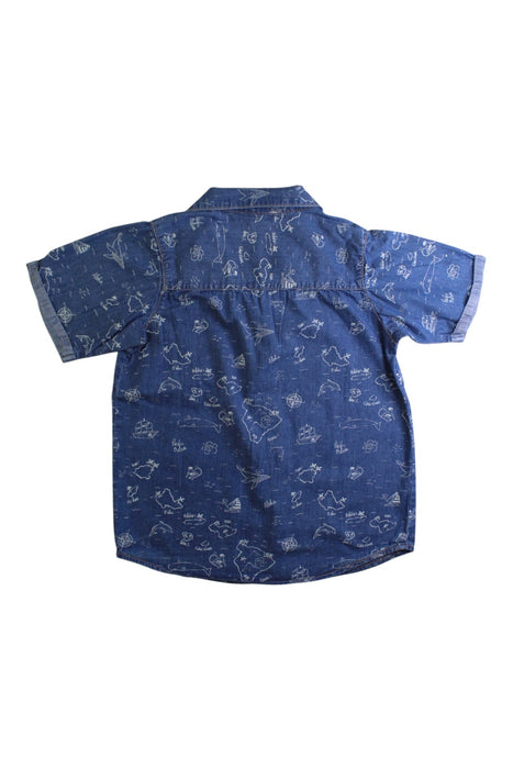 A Blue Short Sleeve Shirts from Fox & Finch in size 7Y for boy. (Back View)