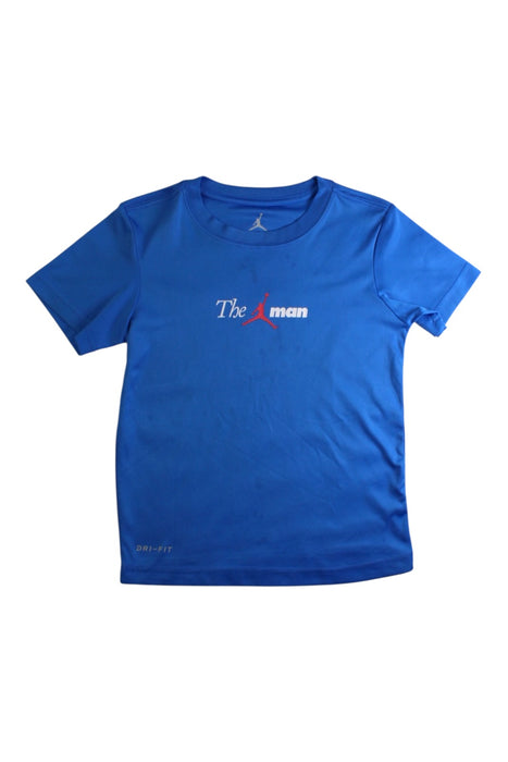 A Blue Short Sleeve T Shirts from Air Jordan in size 6T for boy. (Front View)