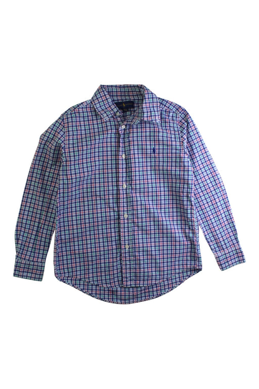 A Blue Long Sleeve Shirts from Ralph Lauren in size 7Y for boy. (Front View)
