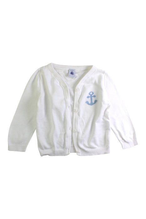 A White Cardigans from Petit Bateau in size 2T for boy. (Front View)