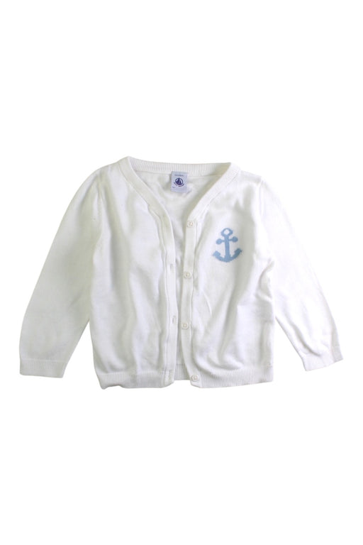 A White Cardigans from Petit Bateau in size 2T for boy. (Front View)