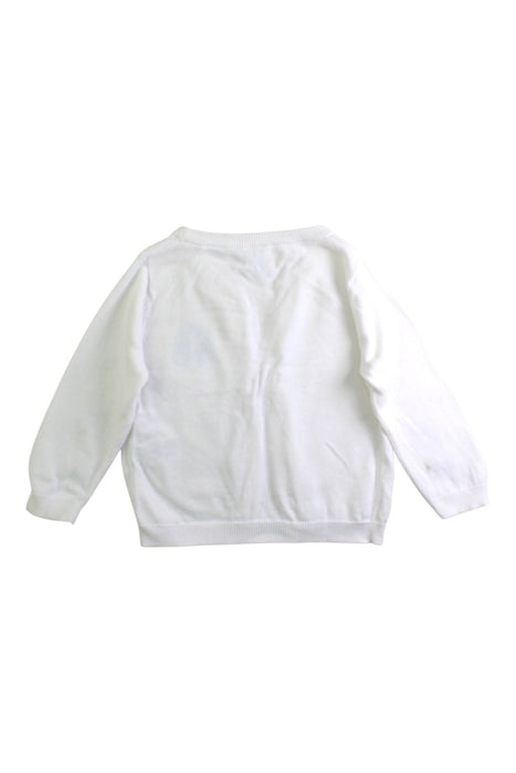 A White Cardigans from Petit Bateau in size 2T for boy. (Back View)