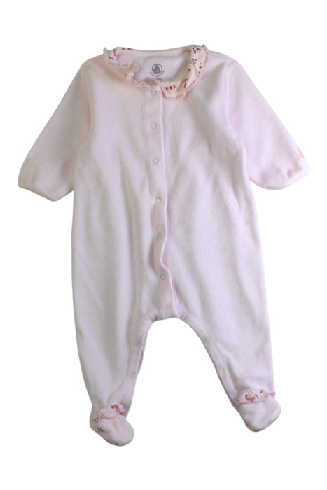 A Pink Onesies from Petit Bateau in size 0-3M for girl. (Front View)