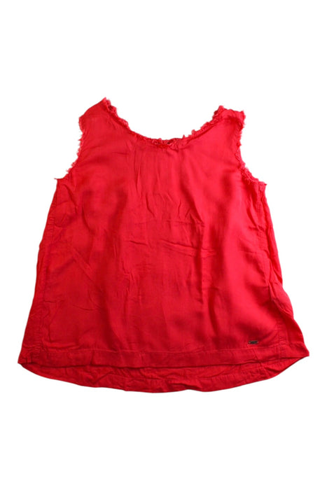 A Red Sleeveless Tops from Tommy Hilfiger in size 4T for girl. (Front View)