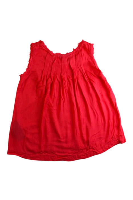 A Red Sleeveless Tops from Tommy Hilfiger in size 4T for girl. (Back View)