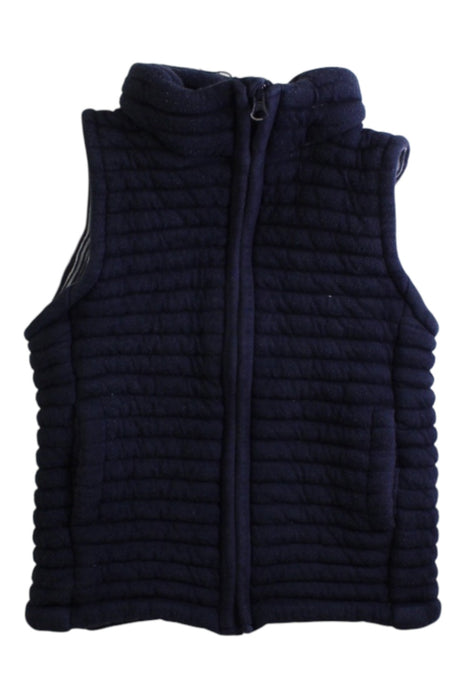 A Navy Outerwear Vests from Petit Bateau in size 4T for boy. (Front View)