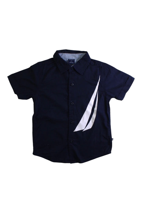 A Navy Short Sleeve Polos from Nautica in size 3T for boy. (Front View)