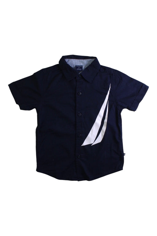 A Navy Short Sleeve Polos from Nautica in size 3T for boy. (Front View)