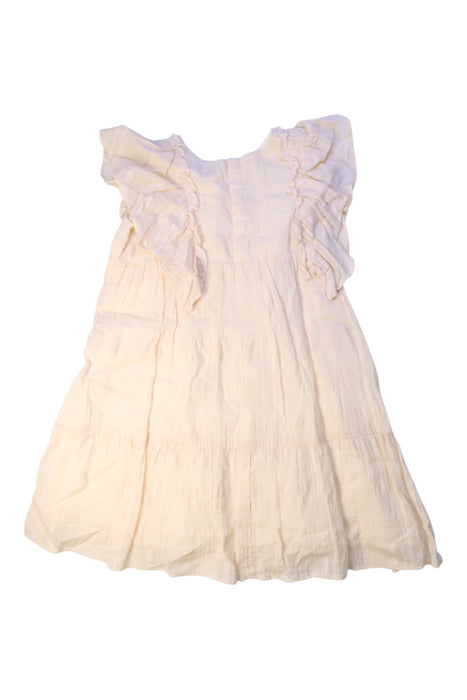A Ivory Sleeveless Dresses from UNITED ARROWS green label relaxing in size 5T for girl. (Back View)