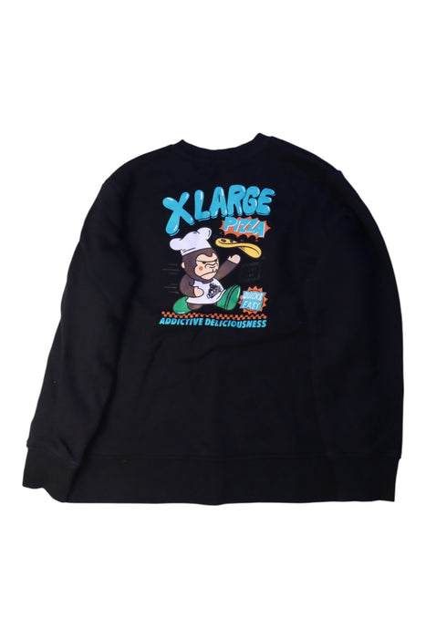 A Black Crewneck Sweatshirts from XLARGE Kids in size 10Y for boy. (Back View)