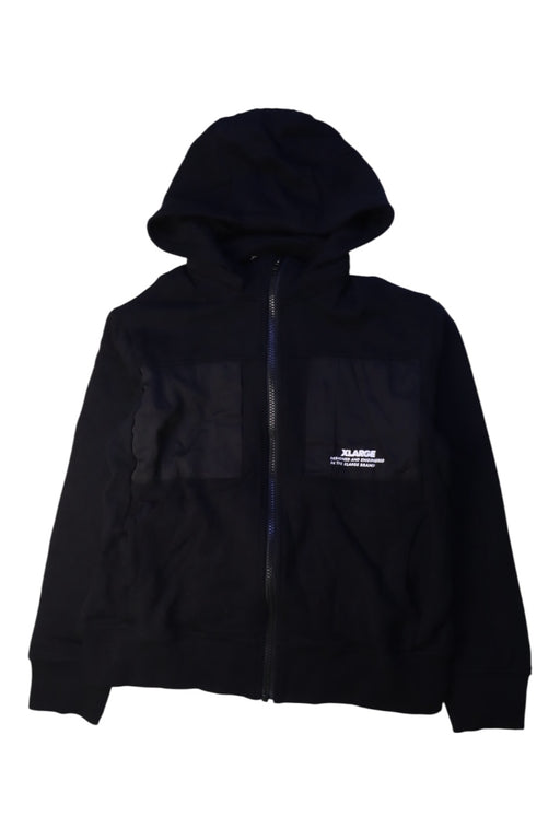 A Black Hooded Sweatshirts from XLARGE Kids in size 10Y for girl. (Front View)