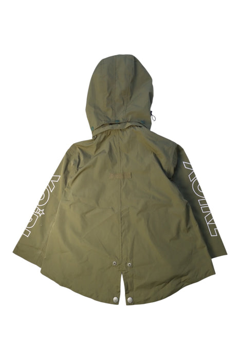 A Green Rain Jackets from X-girl in size 4T for girl. (Back View)