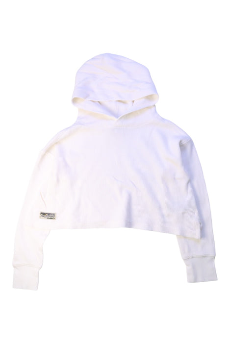 A White Hooded Sweatshirts from Polo Ralph Lauren in size 7Y for boy. (Front View)