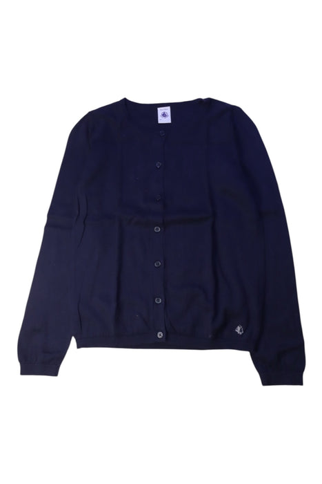 A Navy Cardigans from Petit Bateau in size 8Y for girl. (Front View)