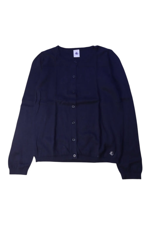 A Navy Cardigans from Petit Bateau in size 8Y for girl. (Front View)