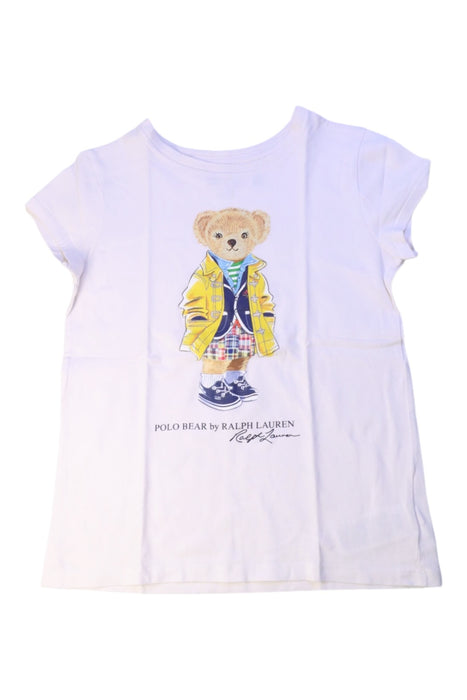 A White Short Sleeve T Shirts from Polo Ralph Lauren in size 7Y for girl. (Front View)