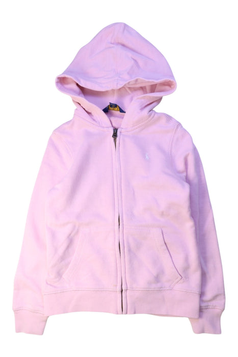 A Pink Hooded Sweatshirts from Polo Ralph Lauren in size 6T for girl. (Front View)
