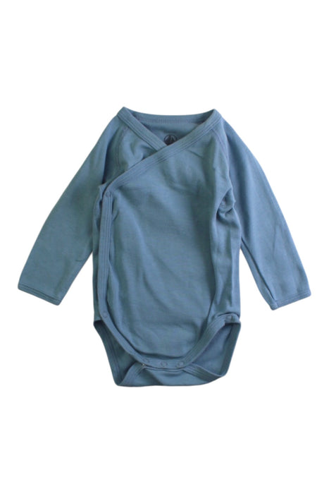 A Blue Long Sleeve Bodysuits from Petit Bateau in size 3-6M for boy. (Front View)
