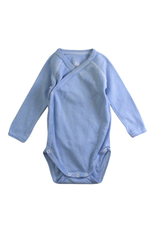A Blue Long Sleeve Bodysuits from Petit Bateau in size 3-6M for boy. (Front View)