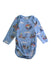 A Blue Long Sleeve Bodysuits from Polarn O. Pyret in size 3-6M for boy. (Front View)