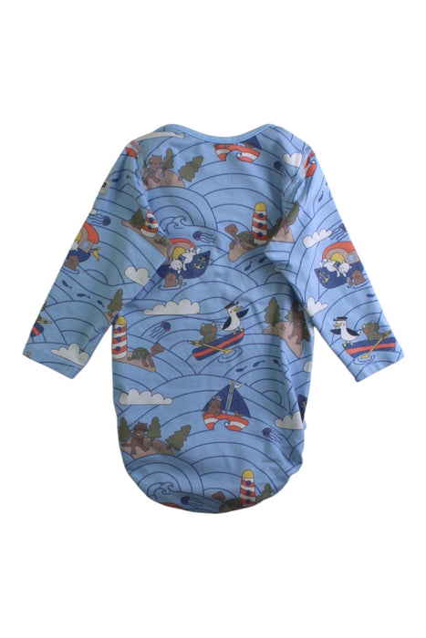 A Blue Long Sleeve Bodysuits from Polarn O. Pyret in size 3-6M for boy. (Back View)