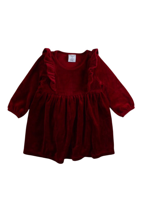 A Burgundy Long Sleeve Dresses from Polarn O. Pyret in size 3-6M for girl. (Front View)