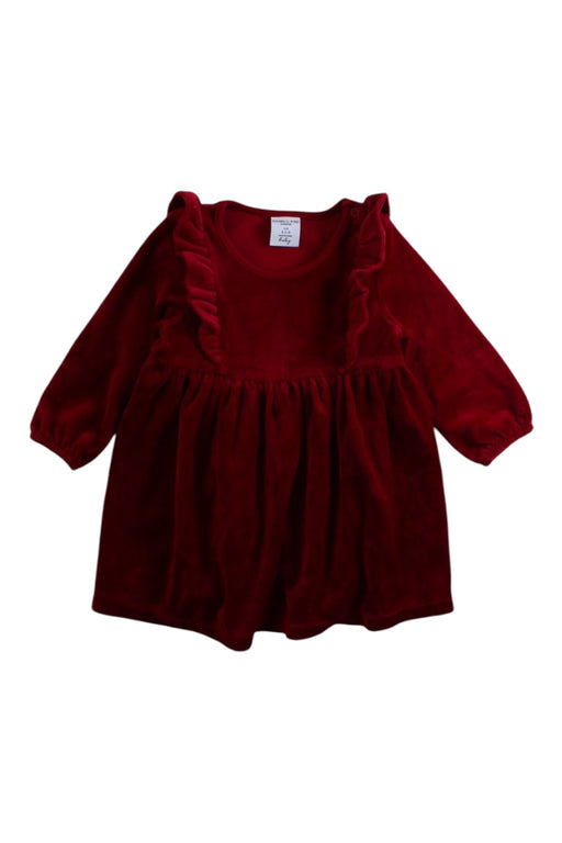 A Burgundy Long Sleeve Dresses from Polarn O. Pyret in size 3-6M for girl. (Front View)