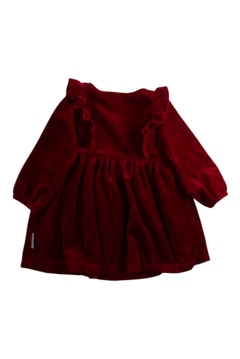 A Burgundy Long Sleeve Dresses from Polarn O. Pyret in size 3-6M for girl. (Back View)