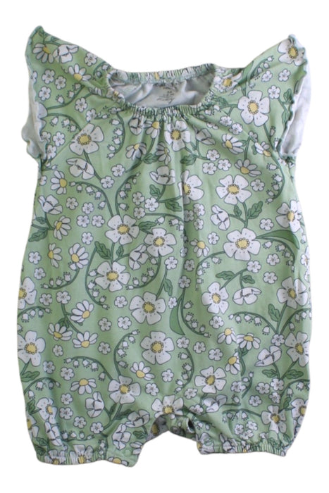 A Green Sleeveless Rompers from Polarn O. Pyret in size 0-3M for girl. (Front View)