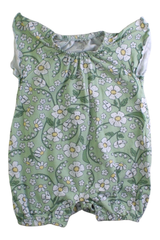 A Green Sleeveless Rompers from Polarn O. Pyret in size 0-3M for girl. (Front View)