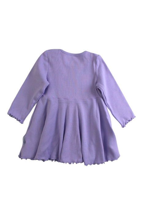 A Purple Long Sleeve Dresses from Polarn O. Pyret in size 0-3M for girl. (Back View)