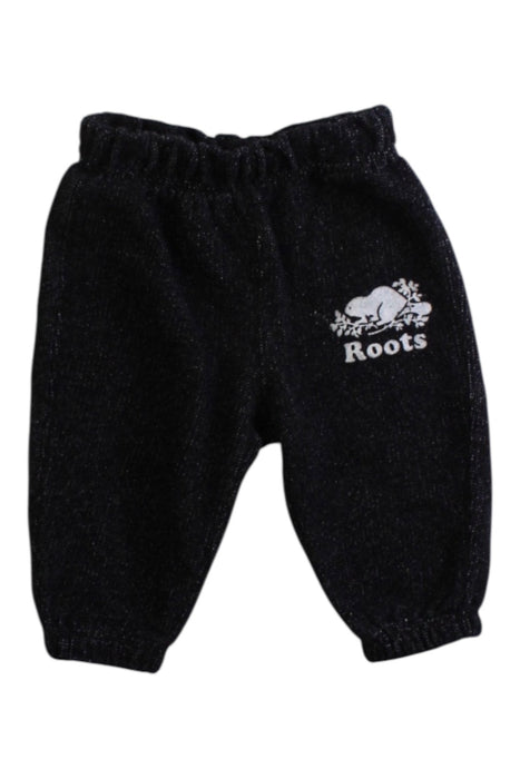 A Black Sweatpants from Roots in size 3-6M for girl. (Front View)