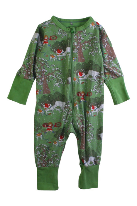 A Green Onesies from Polarn O. Pyret in size 0-3M for girl. (Front View)
